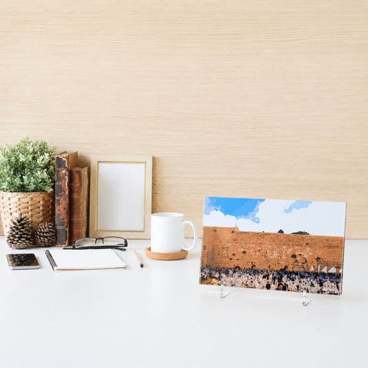 Morning Prayers at the Kotel - Tabletop Lucite Art Piece