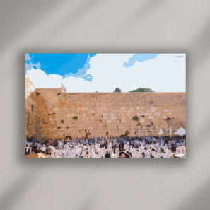 Morning Prayers at the Kotel - Tabletop Lucite Art Piece