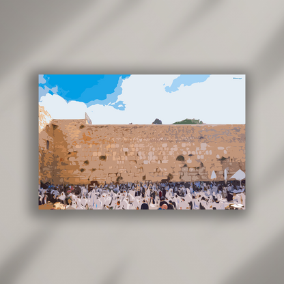 Morning Prayers at the Kotel  - Tabletop Lucite Art Piece