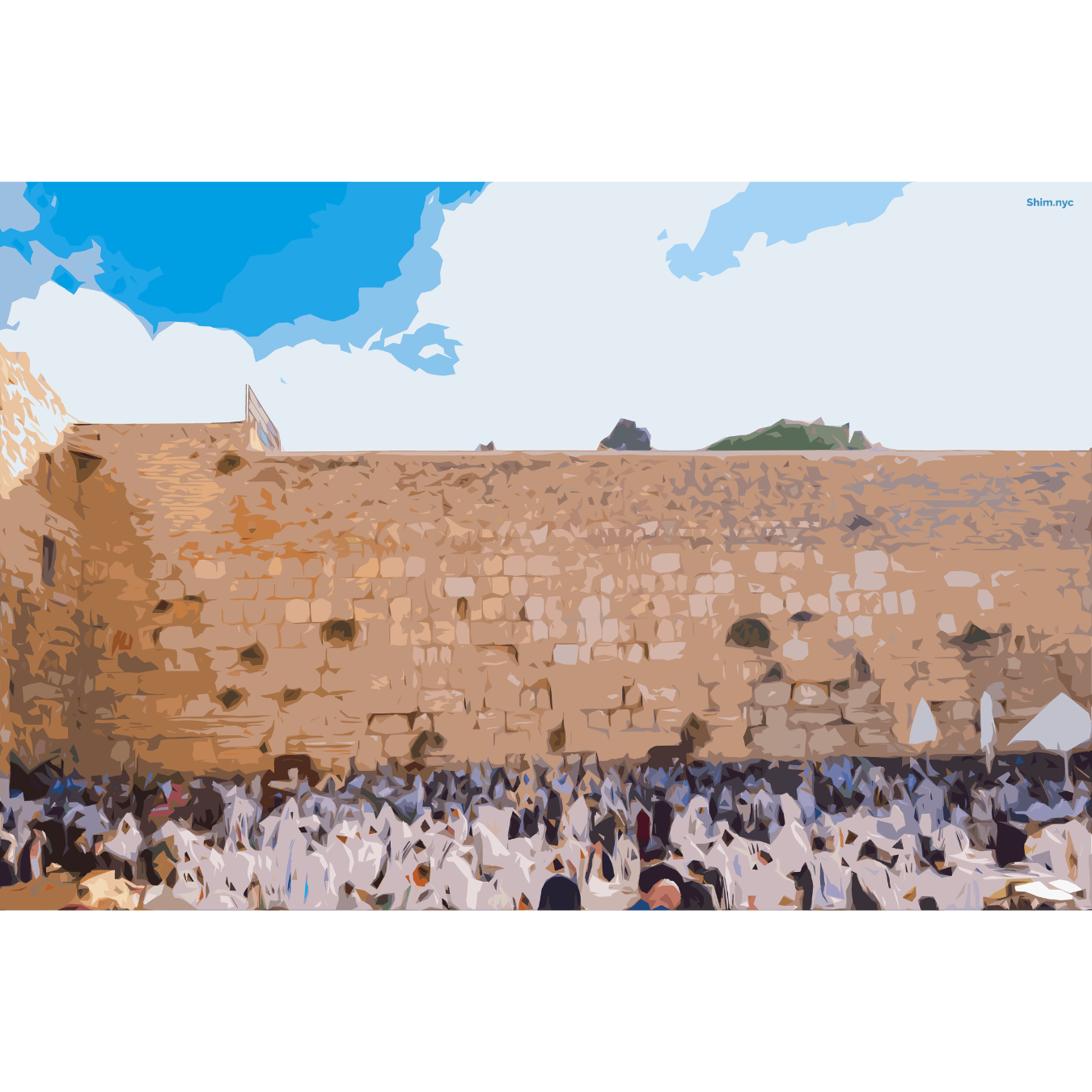 Morning Prayers at the Kotel  - Tabletop Lucite Art Piece