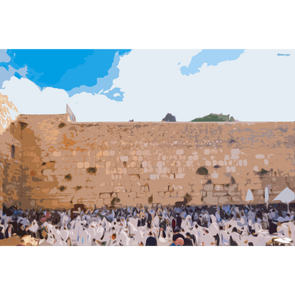 Morning Prayers at the Kotel  - Tabletop Lucite Art Piece