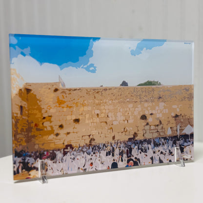 Morning Prayers at the Kotel  - Tabletop Lucite Art Piece