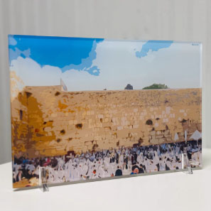 Morning Prayers at the Kotel  - Tabletop Lucite Art Piece