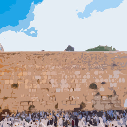 Morning Prayers at the Kotel  - Tabletop Lucite Art Piece